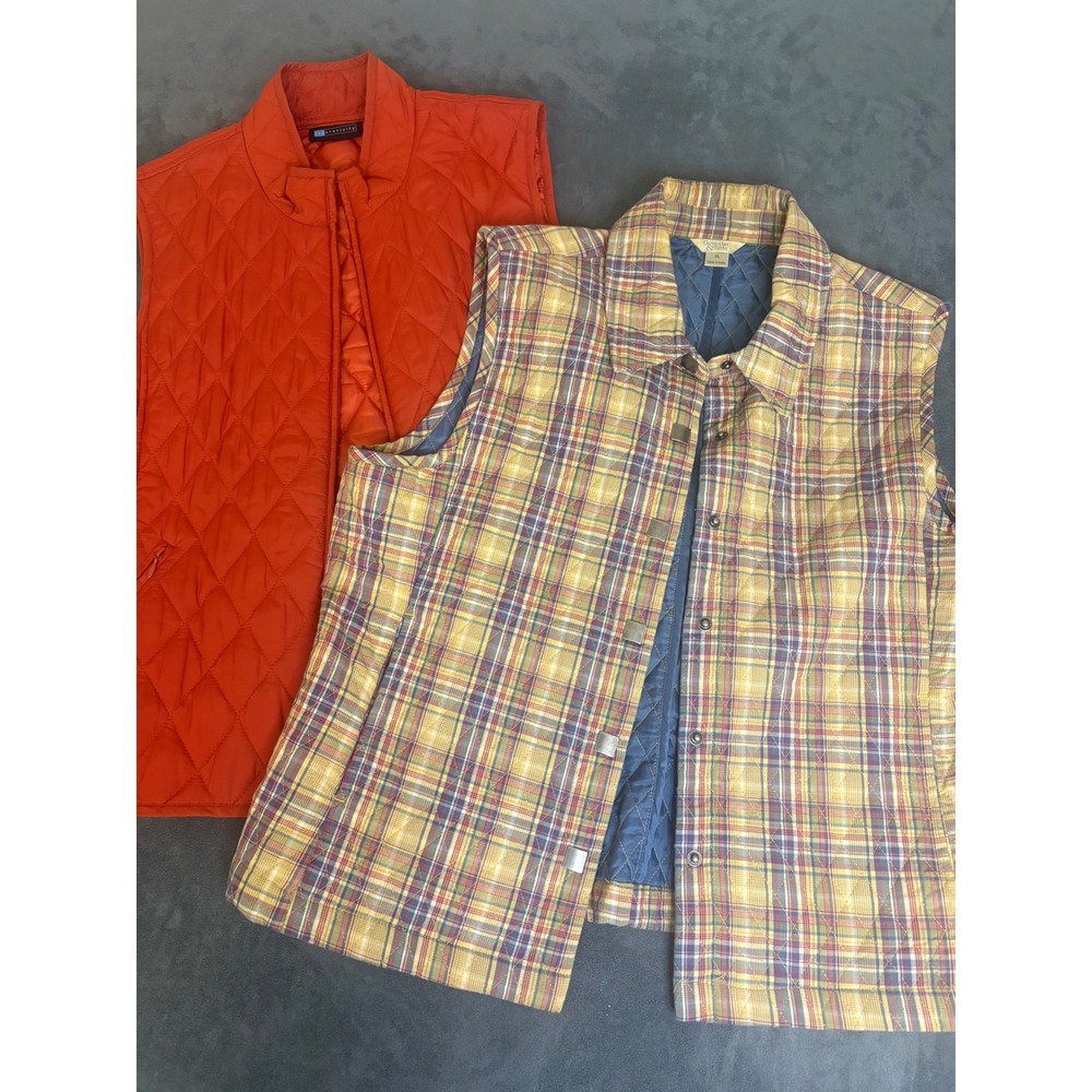 Plaid Vest & Relativity Quilted Orange Vest Bundle XL